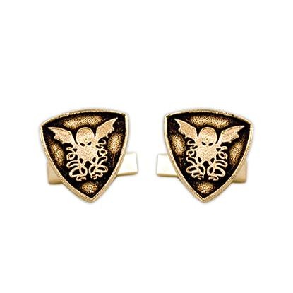 Gold Cthulhu Crest Cufflinks