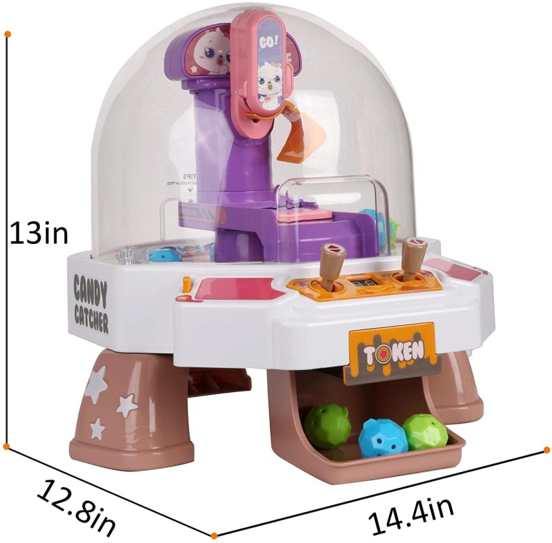 (Out Of Stock) Claw Machine For Kids Mini Candy Grabber Toys Electronic Arcade Game With Led Display And Music, 16 X Candy Balls