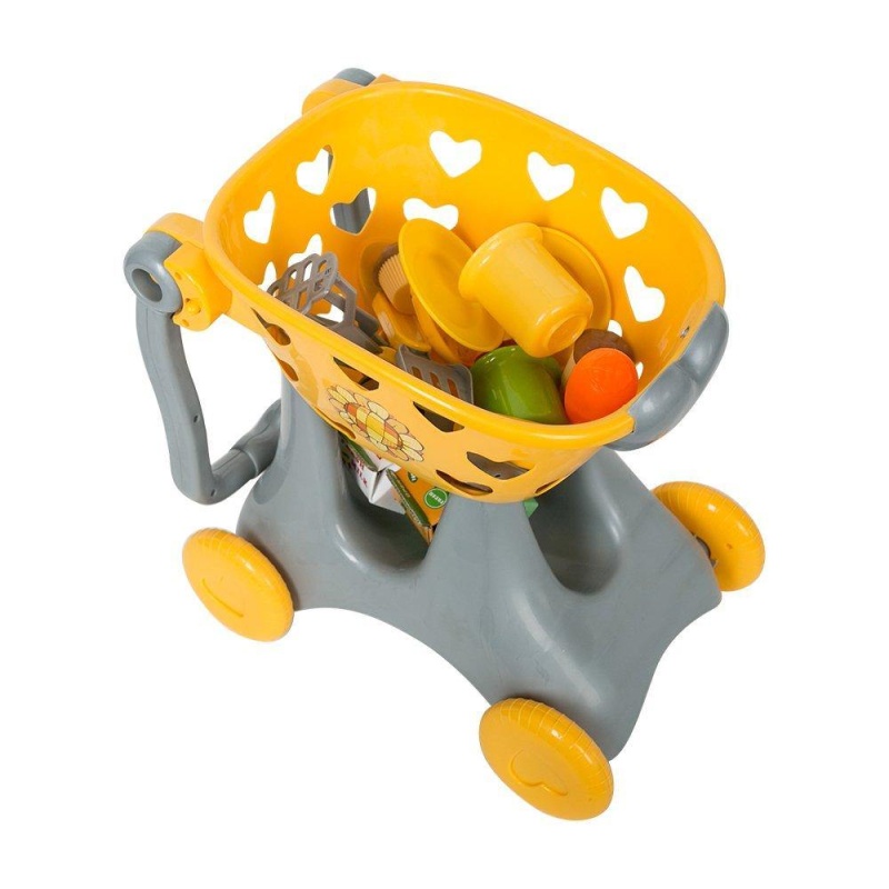 Shopping Cart Hand Basket Pretend Play Toy For Kids