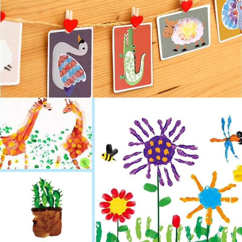 Kids Finger Paint Washable Non-Toxic Fingerpaint Creative Art Toy Toddlers Classroom Projects