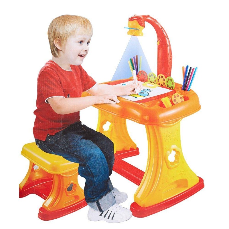 (Out Of Stock) Projector Learning Drawing Table With Chair