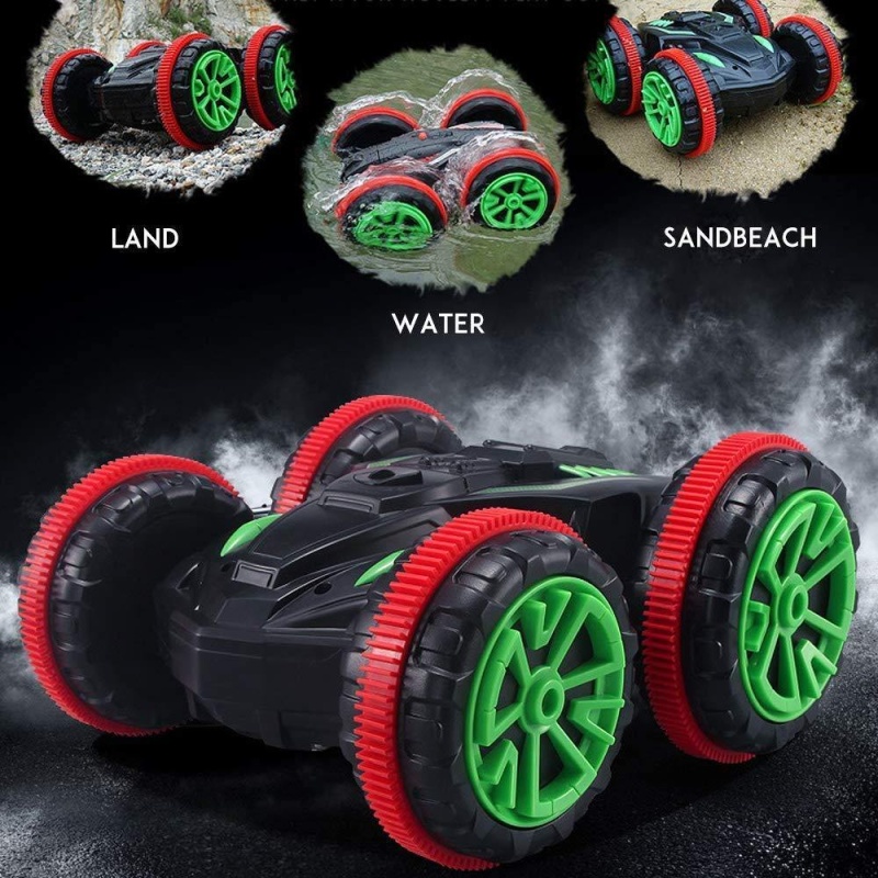 (Out Of Stock) Rc Car 2.4 Ghz Remote Control Amphibious Off Road Electric Race Stunt Car Double Sided Roll Vehicle 360 Degree Spins And Flips Land & Water