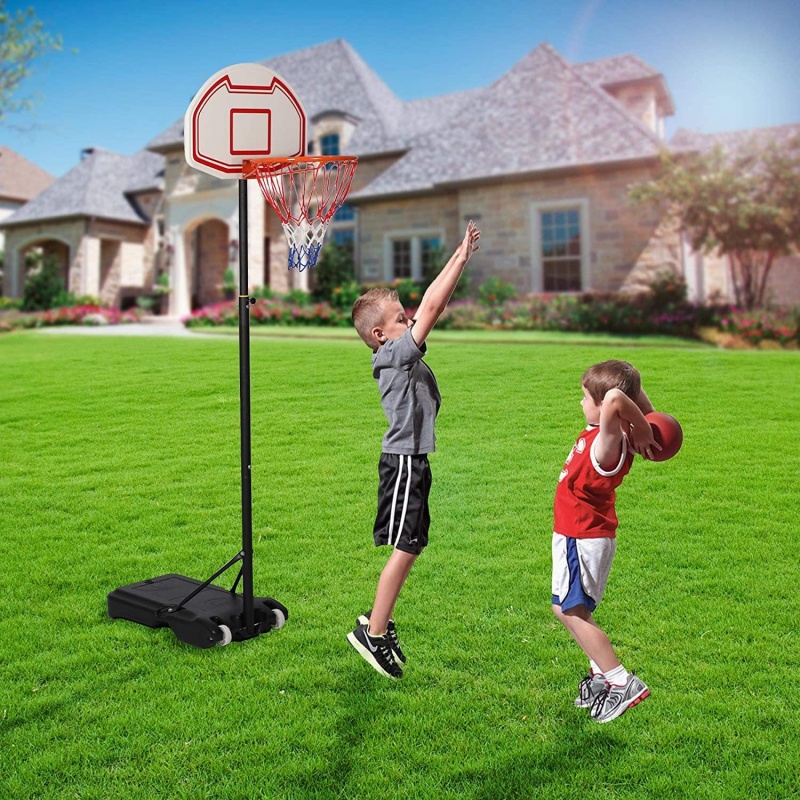 Portable Basketball Hoop Kids Indoor Outdoor Sport Basketball Goal Height Adjustable