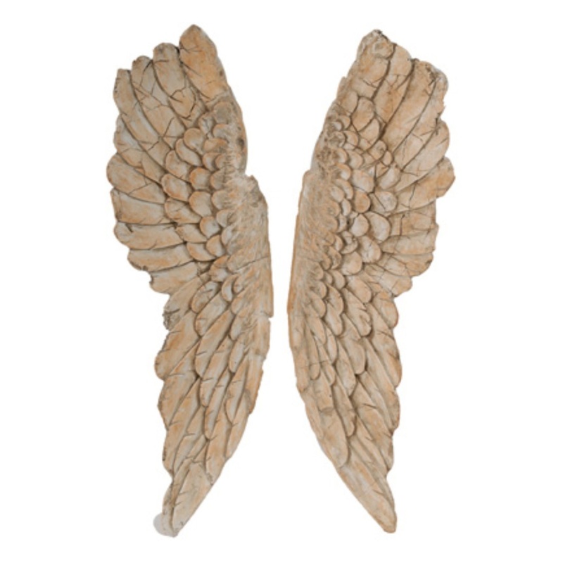 Angel Wings Statue Wall Art, Set Of 2, Brown