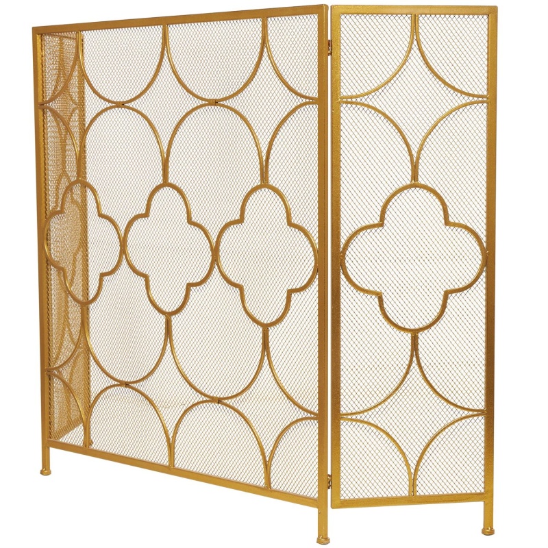 50 Inch 3 Panel Metal Fireplace Screen