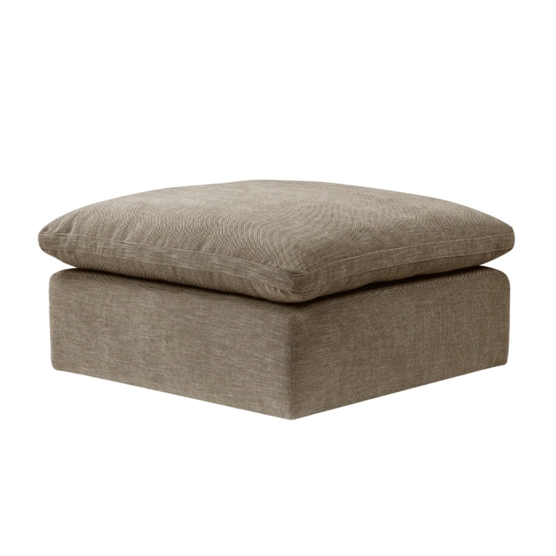 Scott 37 Inch Square Ottoman, Removable Pillow Top Cushion, Beige