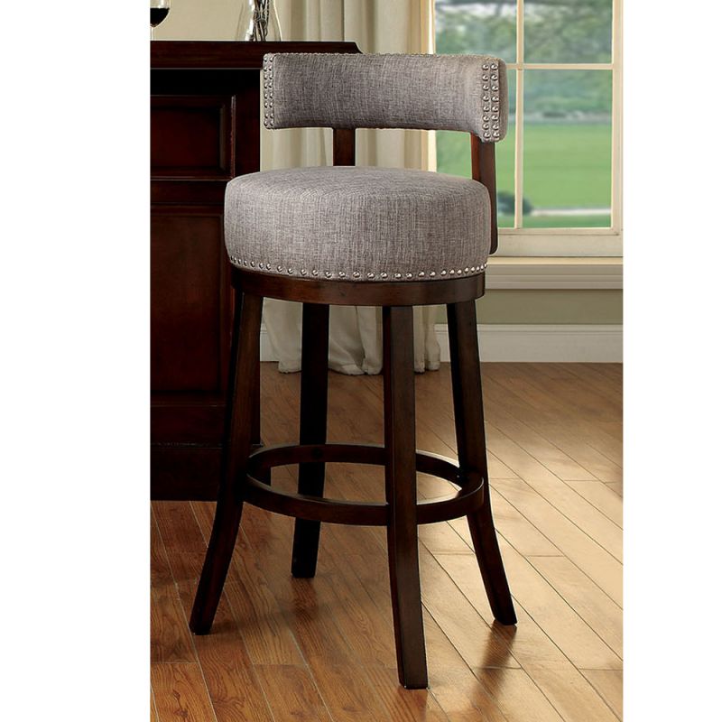 Swivel Barstool With Curved Open Low Back, Set of 2