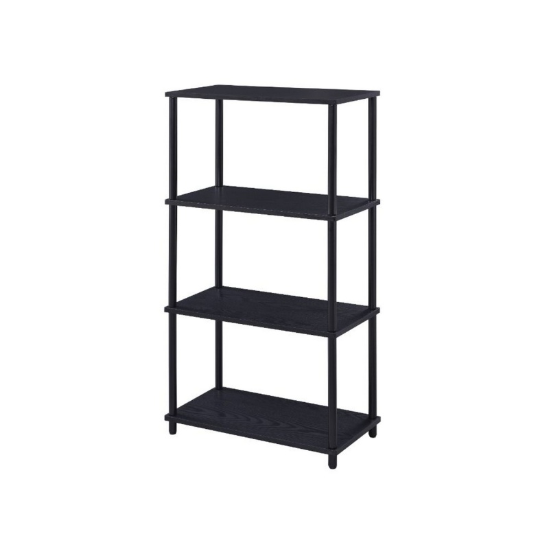 Bookshelf With Black Metal Frame, Black