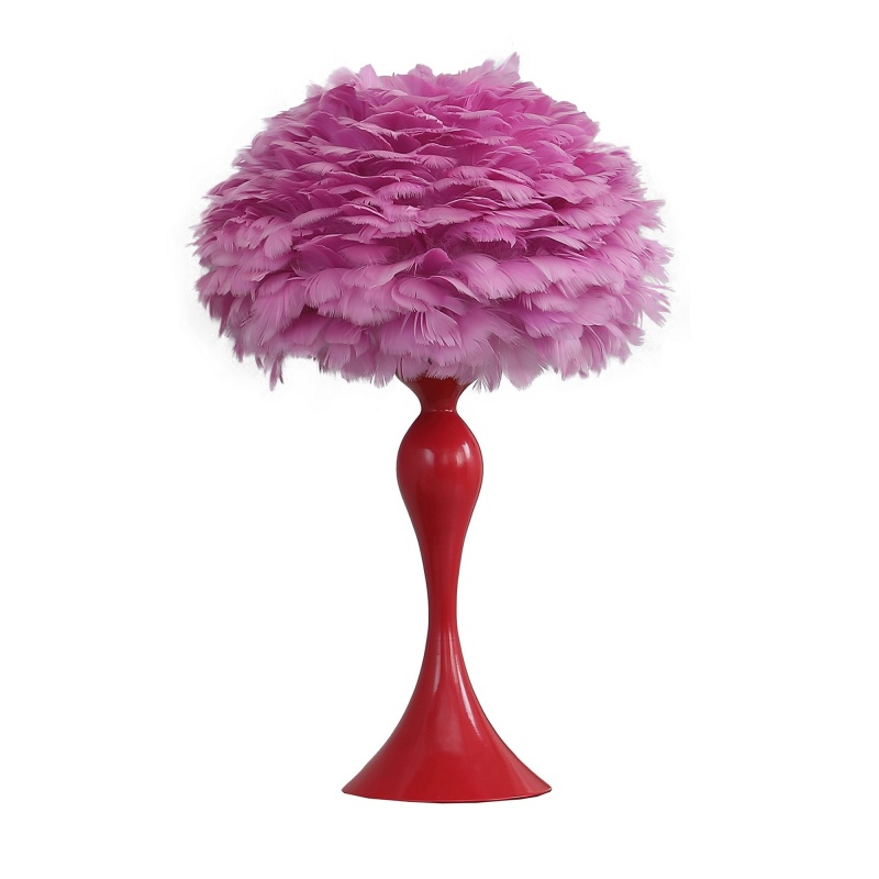 Lily 24 Inch Metal Glam Feather Table Lamp
