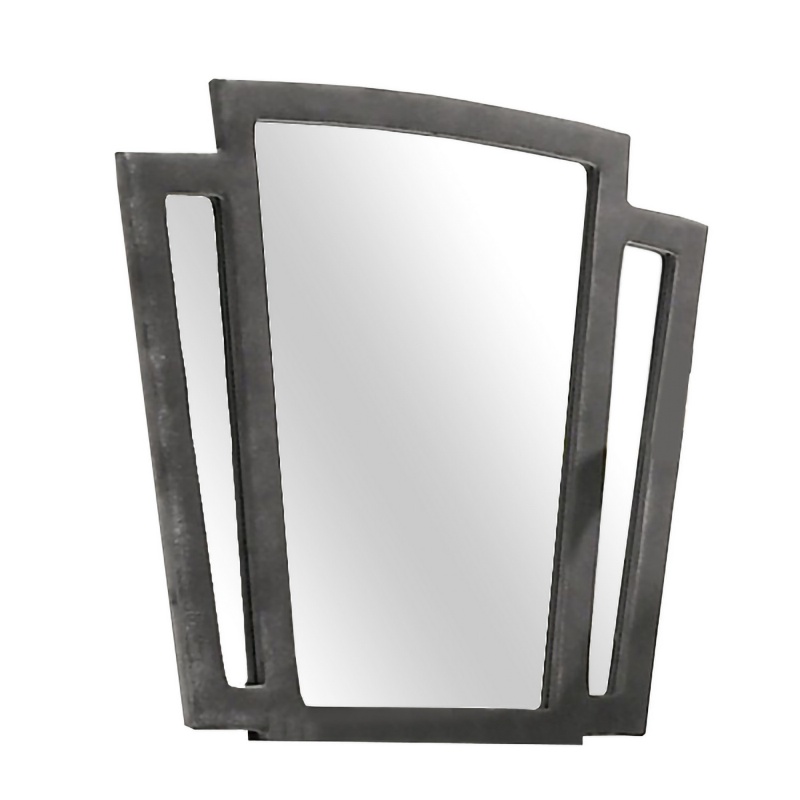 Tapered Fabric Frame Mirror With Mounting Hardware, Dark Gray