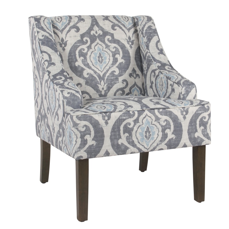 Fabric Upholstered Wooden Accent Chair