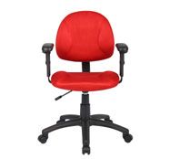 Boss Red Microfiber Deluxe Posture Chair W/ Adjustable Arms