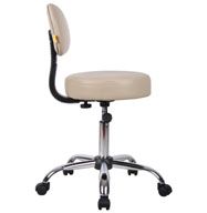 Boss Be Well Medical Spa Professional Adjustable Stool With Back, Beige