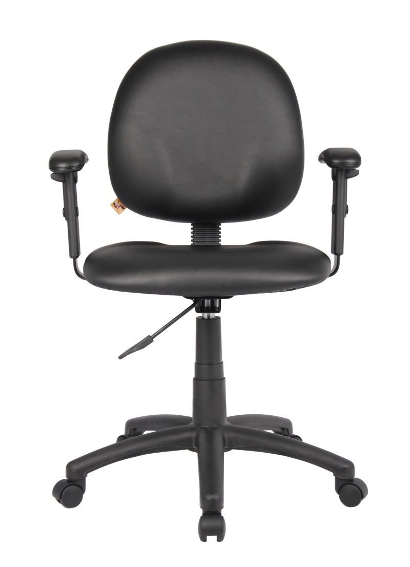 Boss Diamond Task Chair In Black Antimicrobial Vinyl W/ Adjustable Arms