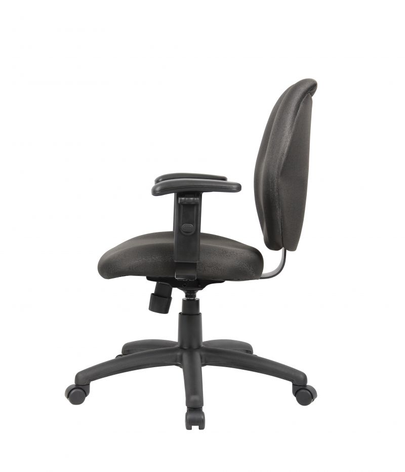 Boss Mid-Back Task Chair With Adjustable Arms, Black