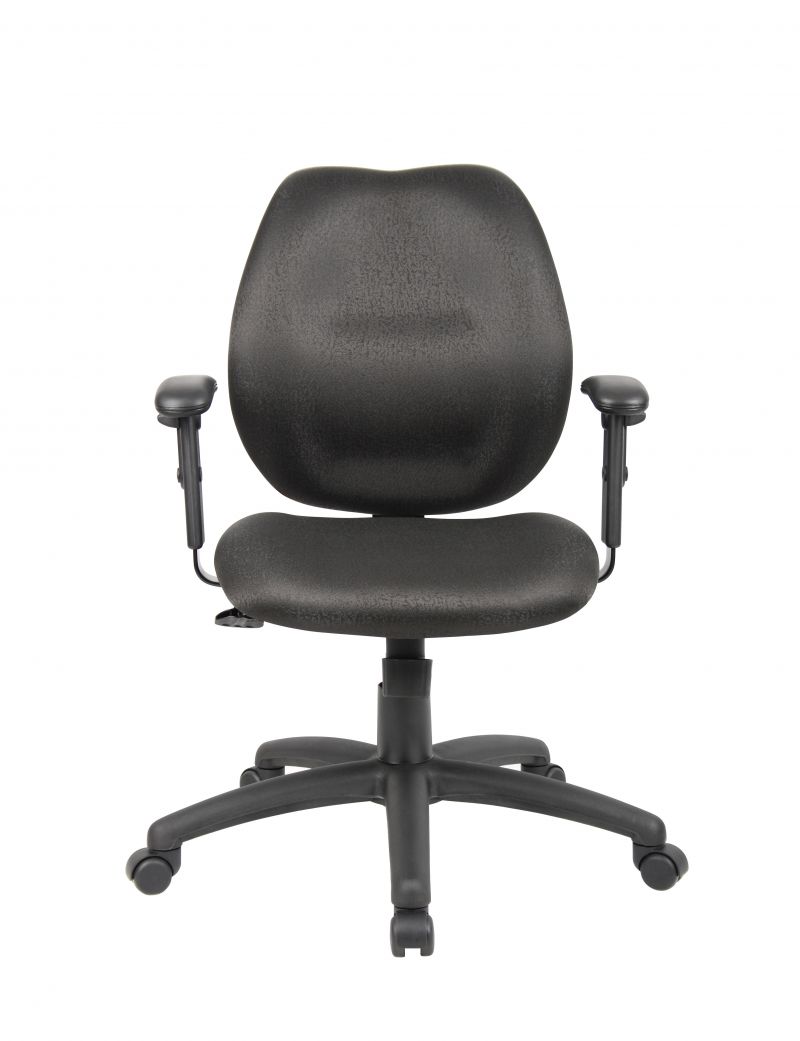 Boss Mid-Back Task Chair With Adjustable Arms, Black