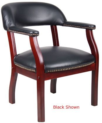 Boss Captain’S Guest, Accent Or Dining Chair In Blue Vinyl