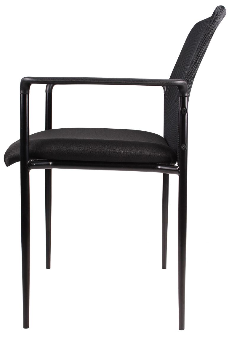 Boss Stackable Mesh Guest Chair, Black