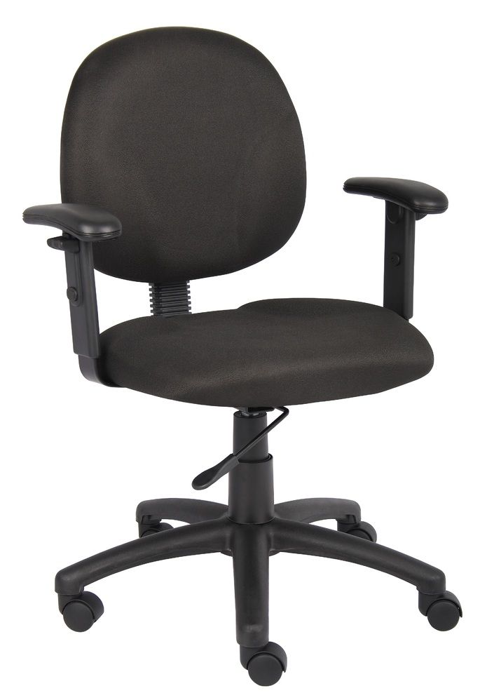 Boss Diamond Task Chair In Black W/ Adjustable Arms