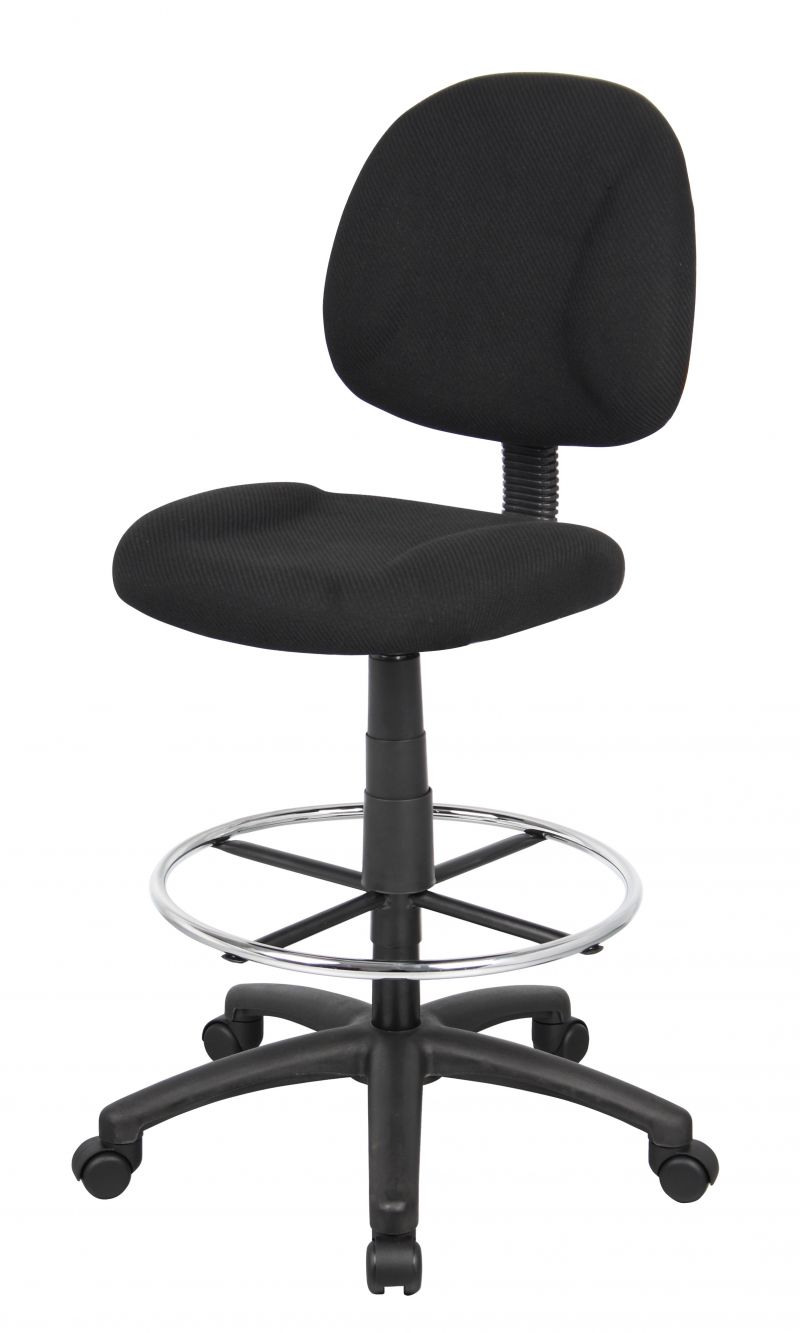 Boss Ergonomic Works Adjustable Drafting Chair Without Arms, Black