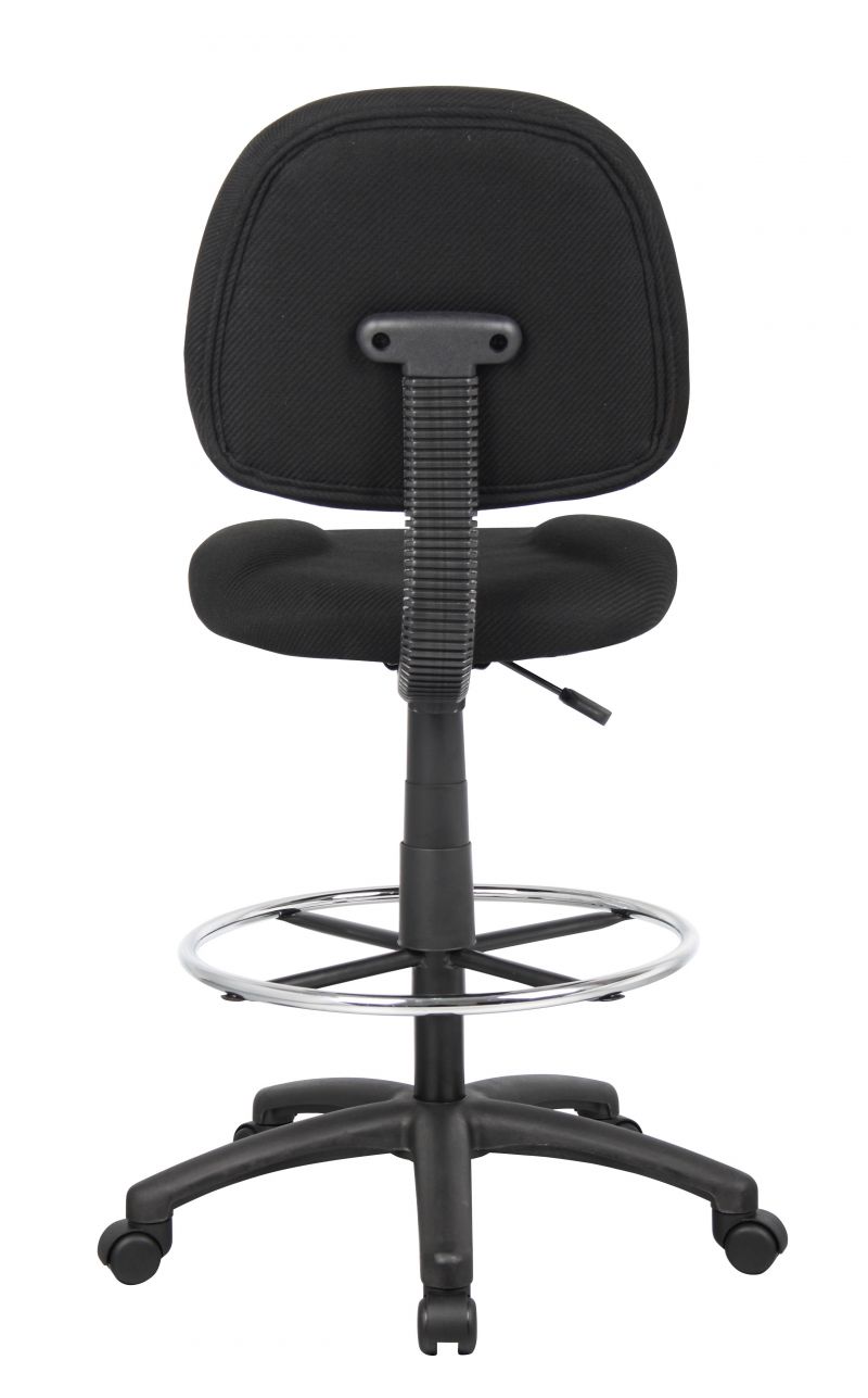 Boss Ergonomic Works Adjustable Drafting Chair Without Arms, Black