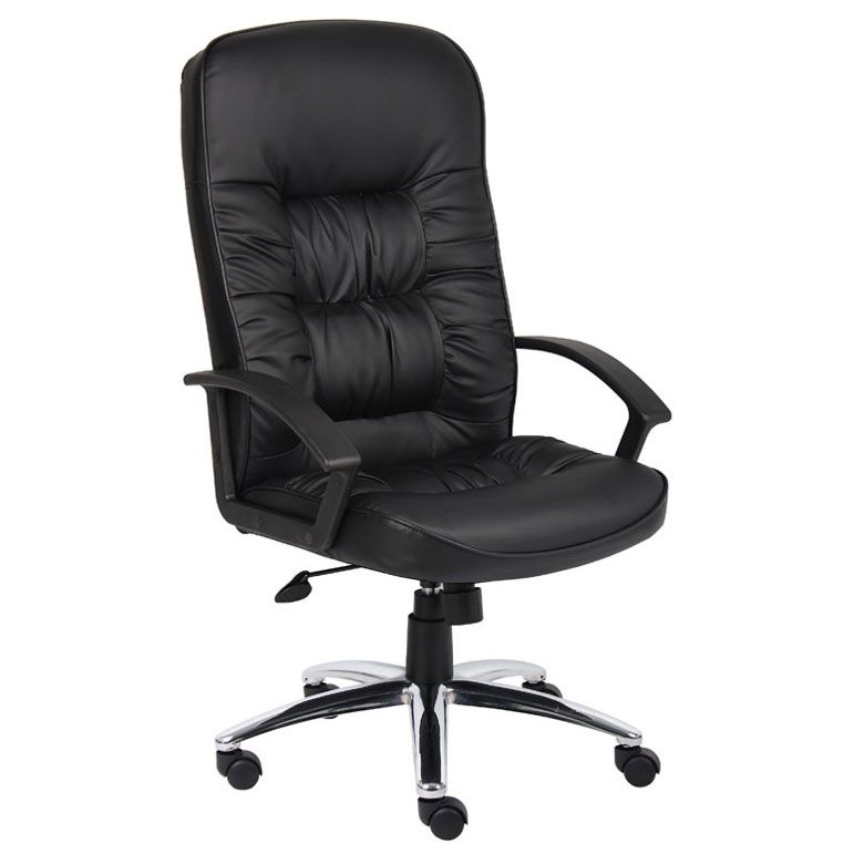 Boss High Back Leatherplus Chair W/ Chrome Base