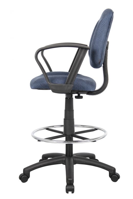 Boss Office Products Microfiber Deluxe Posture Chair with Adjustable Arms, Blue/Black