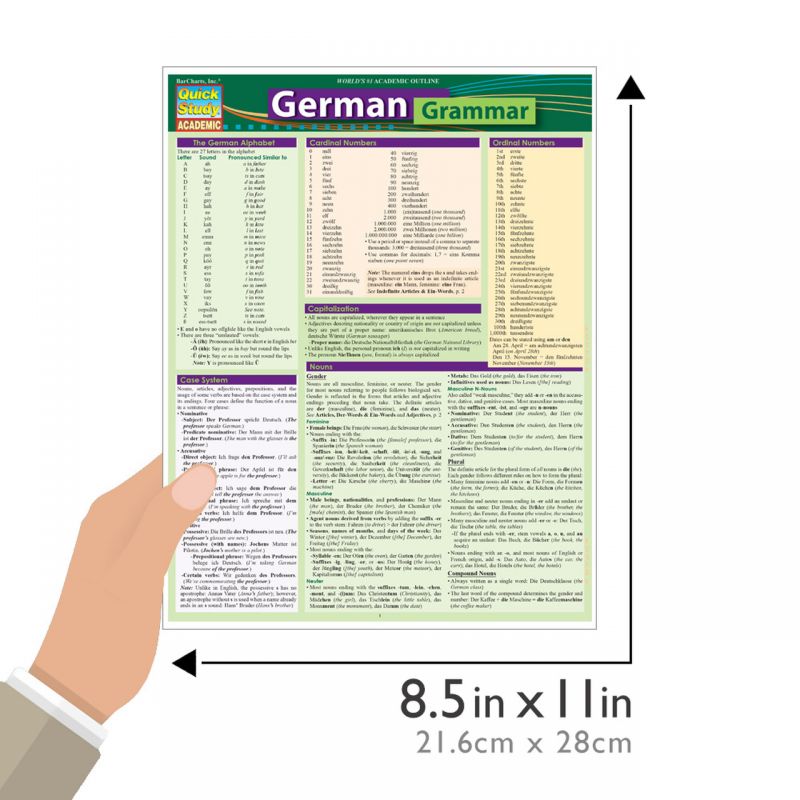 Quickstudy | German Grammar Laminated Study Guide