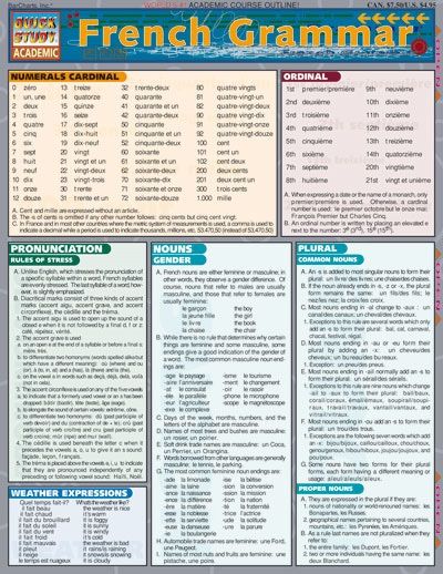 Quickstudy | French Grammar Laminated Study Guide