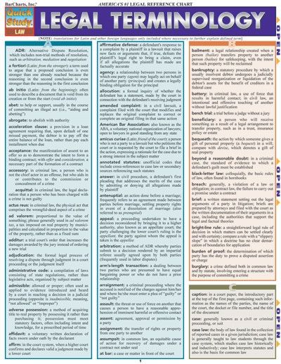 Quickstudy | Legal Terminology Laminated Reference Guide