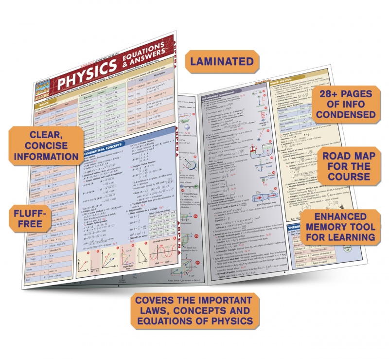 Quickstudy | Physics: Equations & Answers Laminated Study Guide