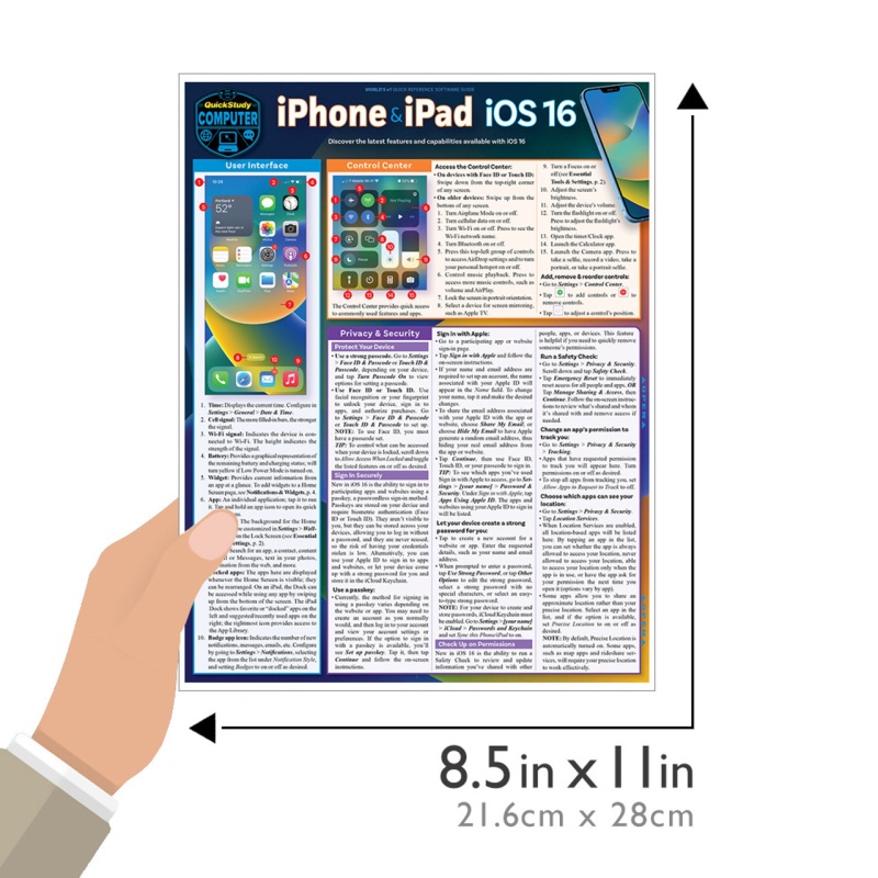 Quickstudy | Iphone & Ipad Ios 16 Laminated Reference Guide