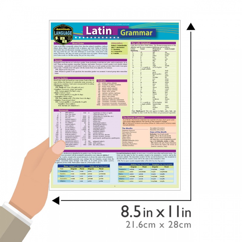 Quickstudy | Latin Grammar Laminated Study Guide