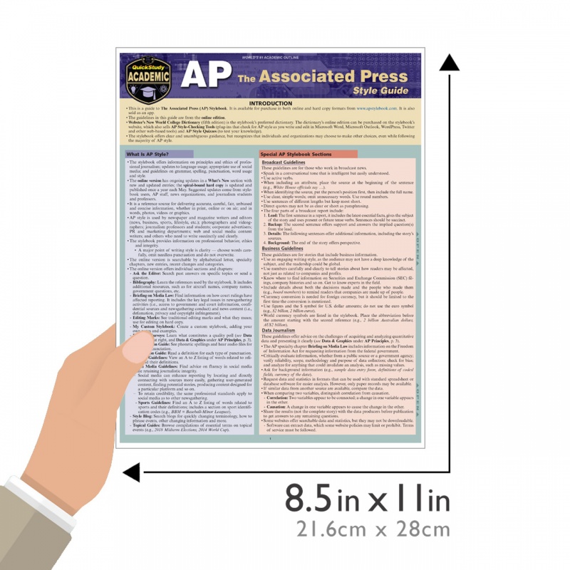 Quickstudy | Ap Associated Press Style Guide Laminated Study Guide