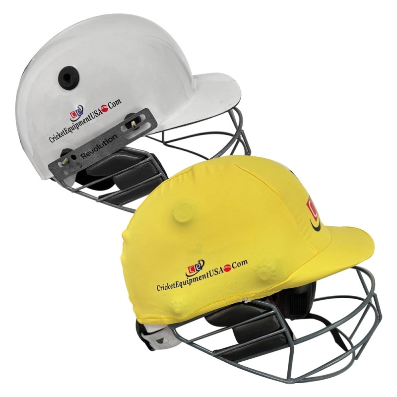 Ce Cricket Helmet With Multicolor Covers Range For Head & Face Protection Adjustable Size (Yellow)