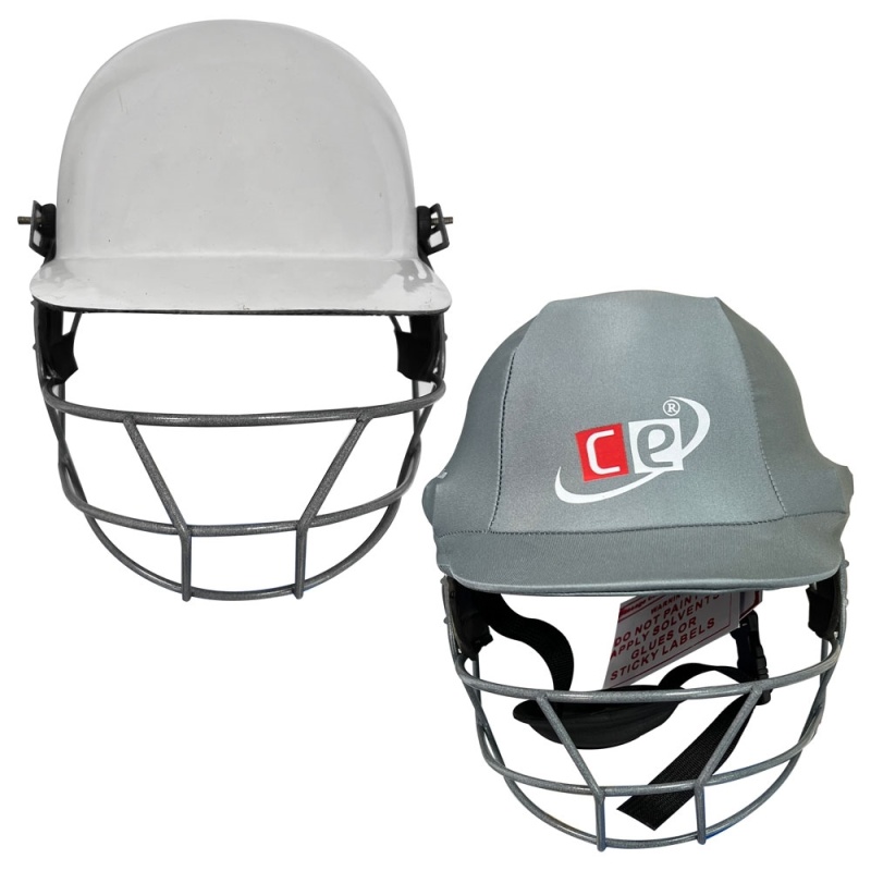 Ce Cricket Helmet With Multicolor Covers Range For Head & Face Protection Adjustable Size (Gray)