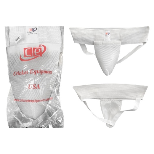 CE Cricket Batting Washable White Elastic Waist Groin Abdominal Protection Jock Straps