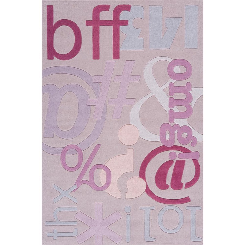 Contemporary Rectangle Area Rug, Lilac, 8' x 10'