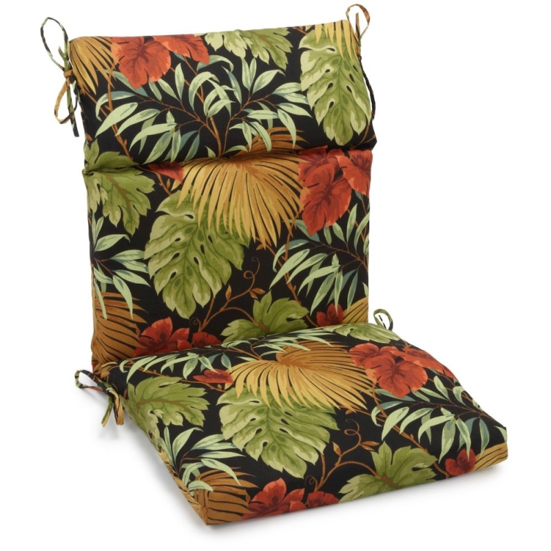 22-Inch By 45-Inch Polyester Patterned Outdoor Seat/ Back Chair Cushion