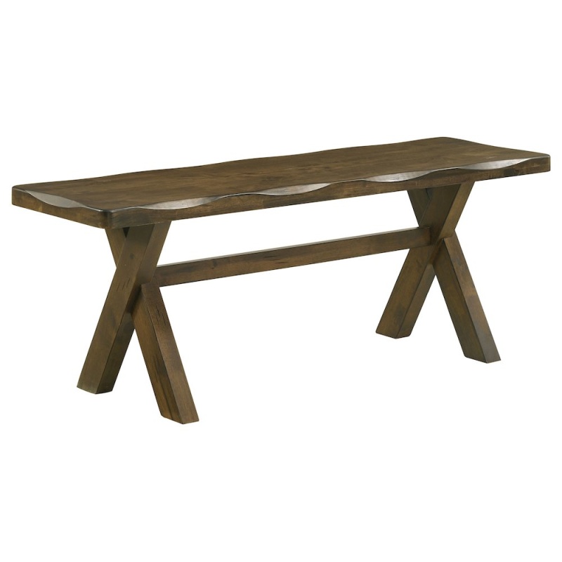 Alston Wood Dining Bench in Knotty Nutmeg
