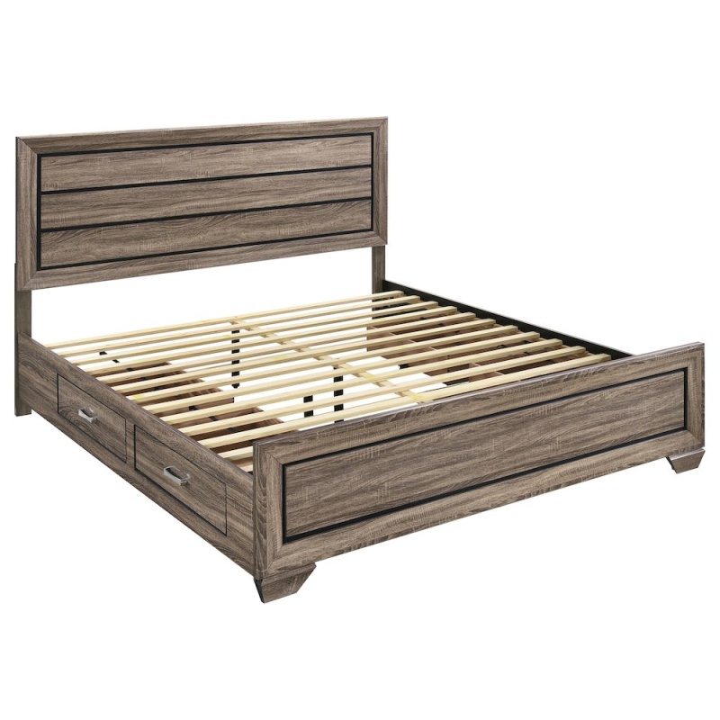 Kauffman Wood Eastern King Storage Panel Bed