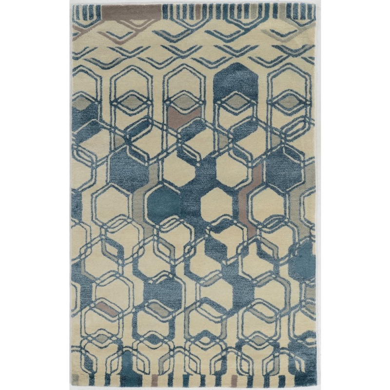 Aspire Triangle Light Blue & Cream 8X11, Rug