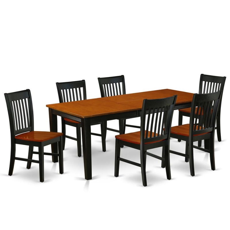 East West Furniture Dining Room Set in Black & Cherry
