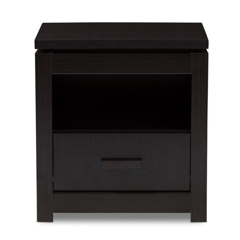 Bienna Modern And Contemporary Wenge Brown Finished 1-Drawer Nightstand