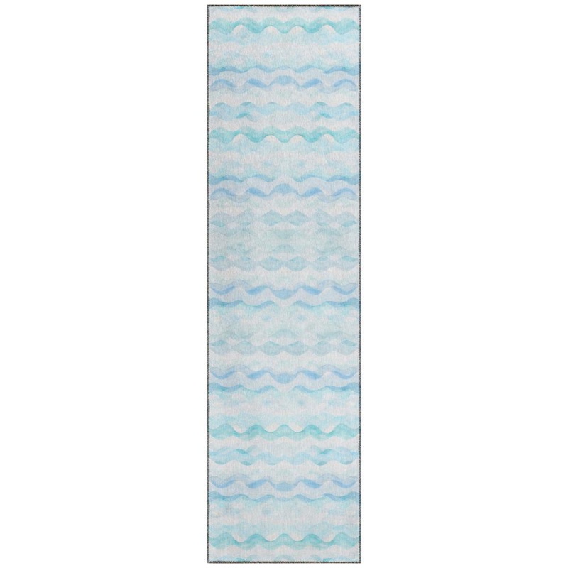 Indoor/Outdoor Surfside Asr46 Blue Washable 2'3" X 7'6" Runner Rug