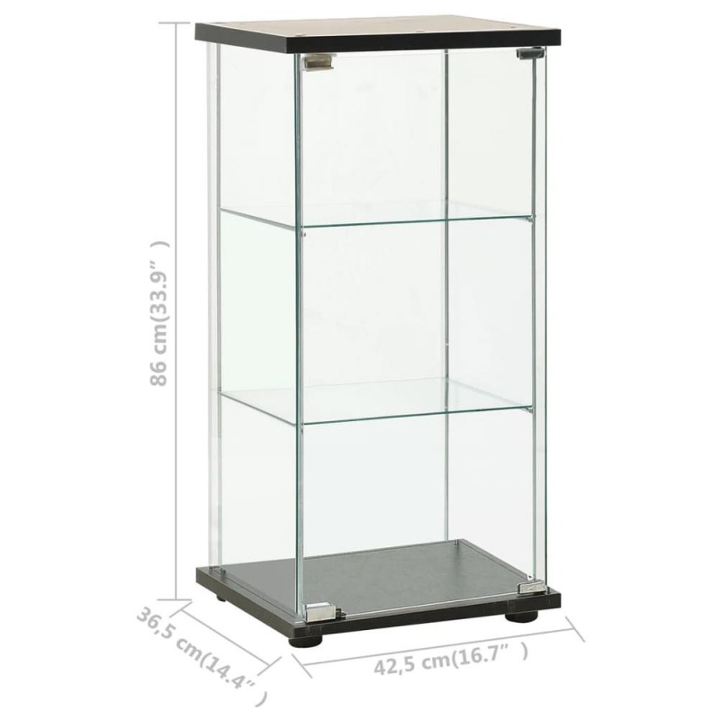 Vidaxl Storage Cabinet Tempered Glass Black 2798