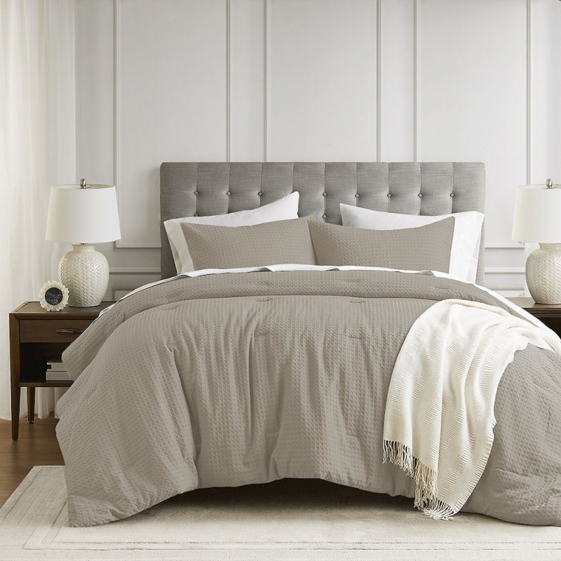 Mina Waffle Weave Textured Comforter Set