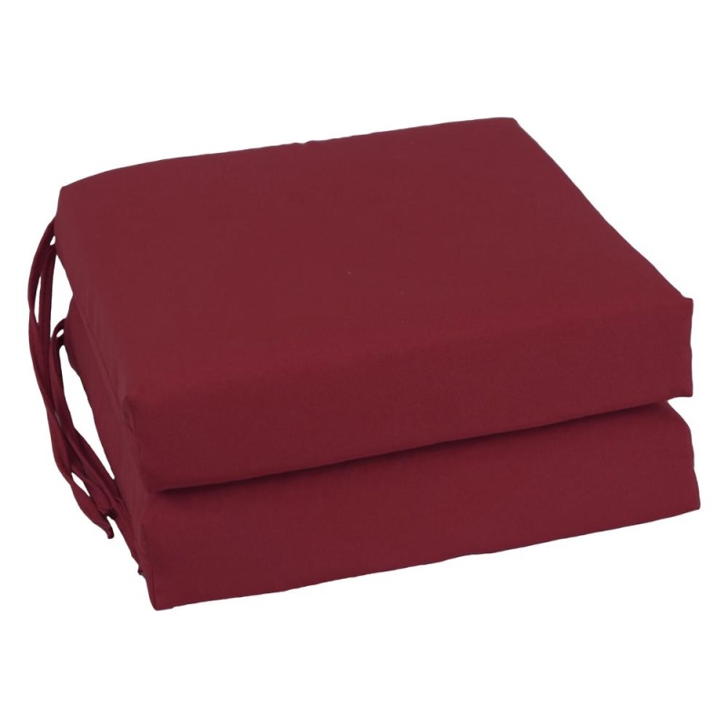 Blazing Needles Indoor 16" X 16" Twill Chair Cushion, Burgundy