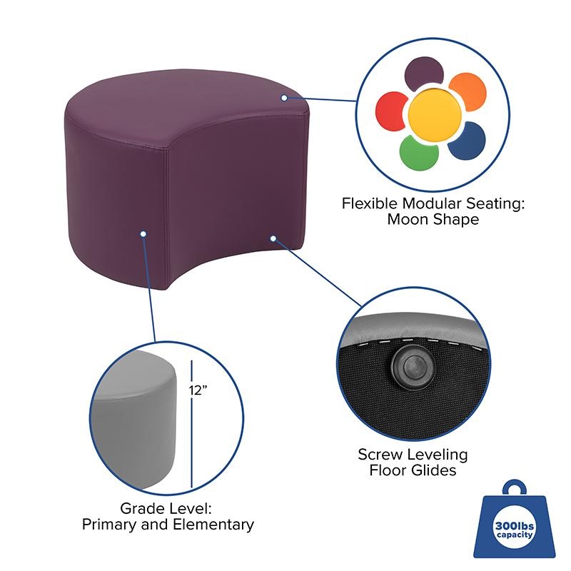 Soft Seating Collaborative Moon For Classrooms And Daycares - 12" Seat Height (Purple)