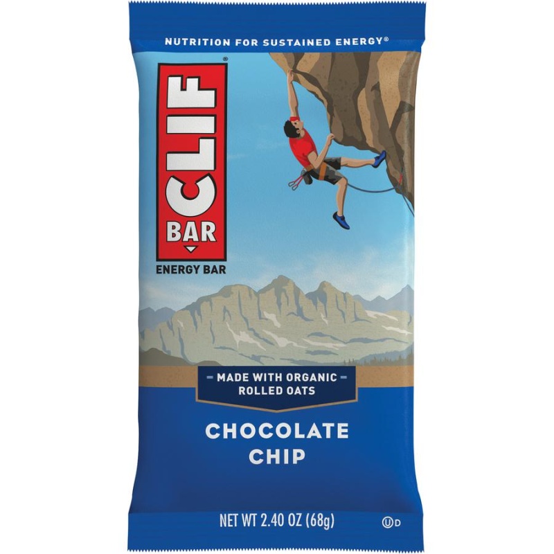 Clif Bar Chocolate Chip Energy Bar - Individually Wrapped - Chocolate Chip - 2.40 Oz - 12 / Box